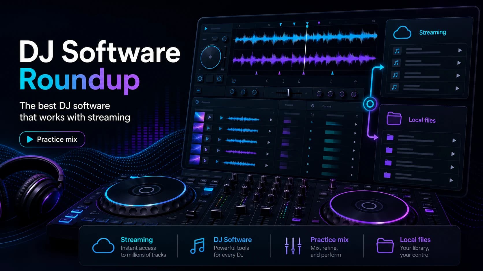 DJ Software Vergleich für Spotify Streaming und lokale Dateien
