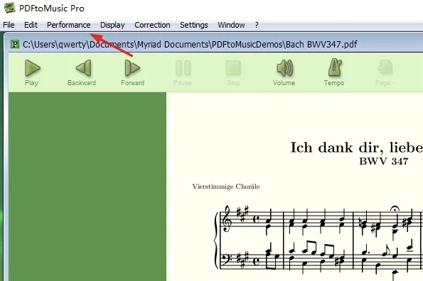 Screenshot di conversione PDF vettoriale in PDFtoMusic Pro