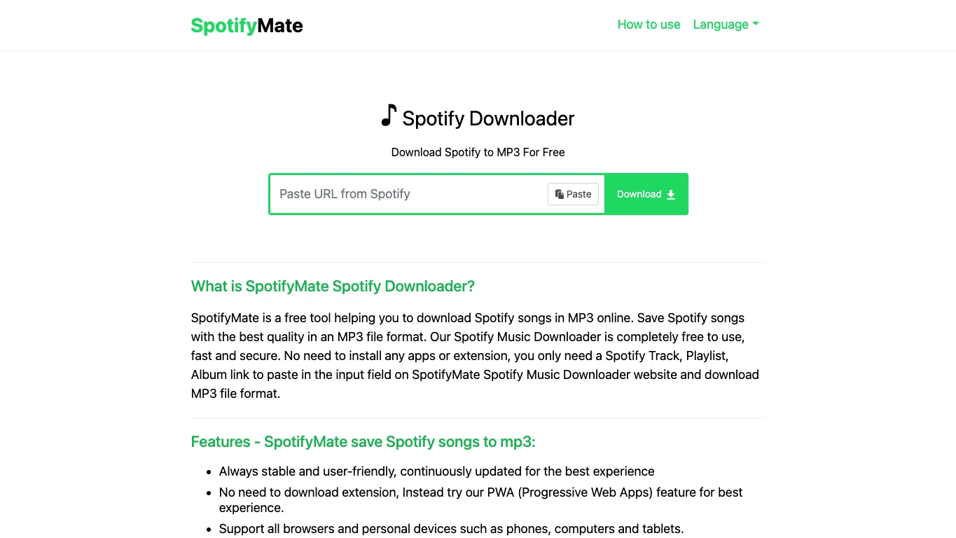 Öffentliche Seite oder Review-Beleg zu SpotifyMate